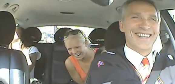 Jens Stoltenberg, la volanul taxi-ului, Foto: Captura YouTube
