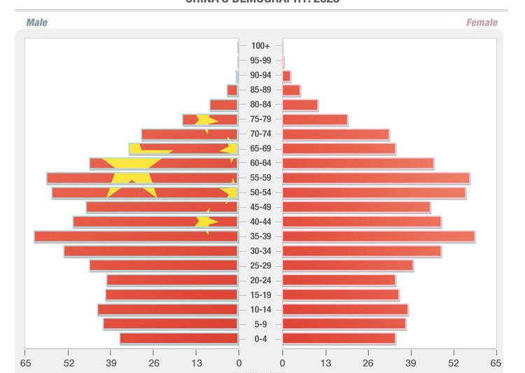 Populatia Chinei, structura demografica, 2025, Foto: Stratfor