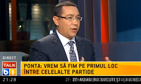 Victor Ponta la "Talk B1", Foto: captura B1 TV