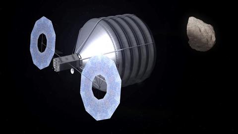 Ilustratie: Dispozitiv pentru capturarea unui asteroid, Foto: NASA/Advanced Concepts Lab