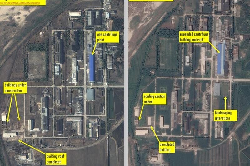 Instalatia Yongbyon in mai 2012 si iulie 2013, Foto: ISIS