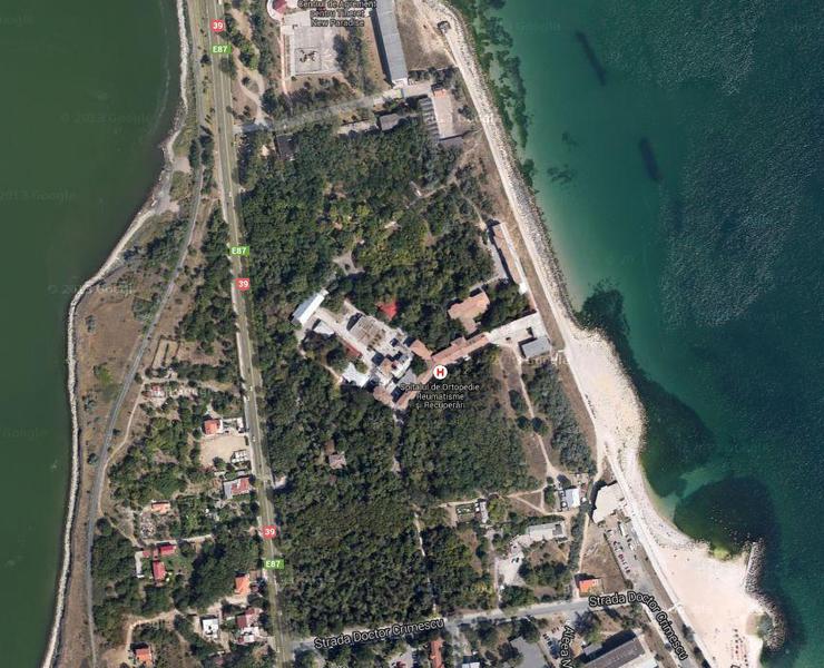 Amplasarea Spitalului din Eforie Sud, Foto: Google Earth