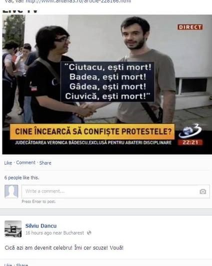 Reactia lui Silviu Dancu pe Facebook: Cica azi am devenit celebru, Foto: Captura Facebook