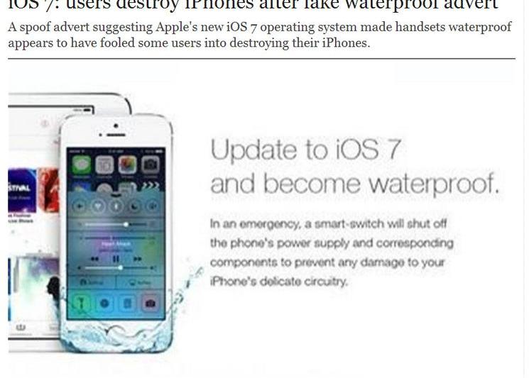 iPhone-ul rezistent la apa a facut victime, Foto: Captura The Telegraph