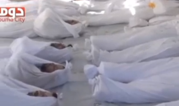 Imagini cu cadavre in urma atacului chimic din Siria, Foto: Captura video