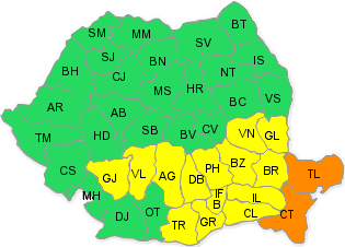 Cod galben si portocaliu, Foto: ANM