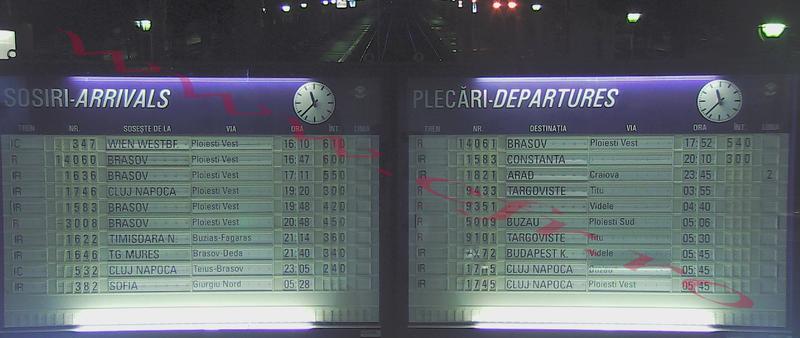 Tabela de sosire a Garii de Nord la ora 23:40, Foto: -