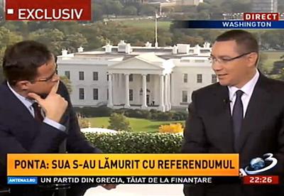 Victor Ponta, interviu de la Washington, Foto: captura Antena 3