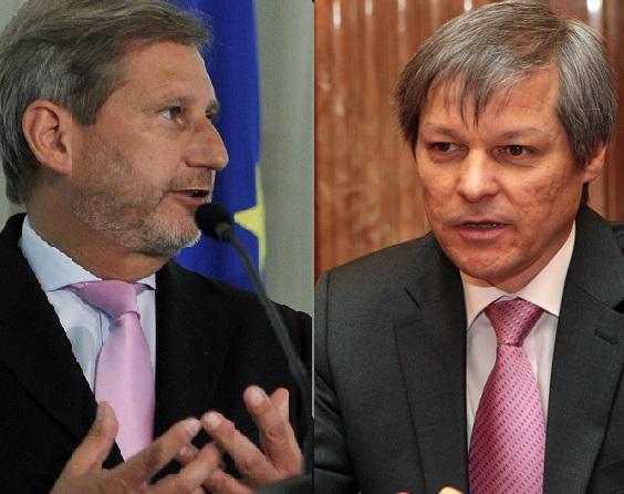 Johannes Hahn si Dacian Ciolos, Foto: Guvernul Romaniei