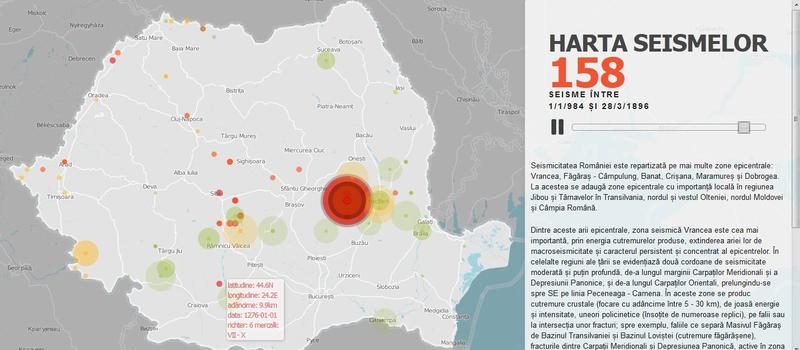 Harta cutremurelor in Romania - din 984 si pana in prezent, Foto: Hotnews