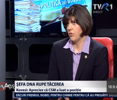 Laura Codruta Kovesi, Foto: Captura TVR1