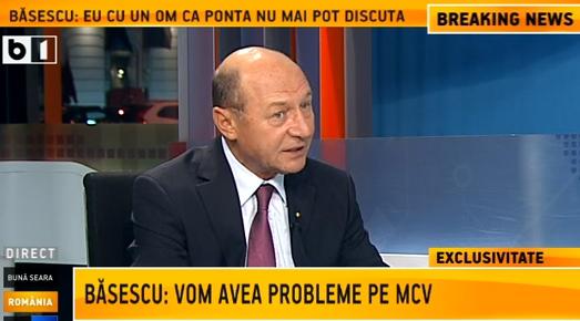 Traian Basescu la B1 TV, Foto: Captura B1TV