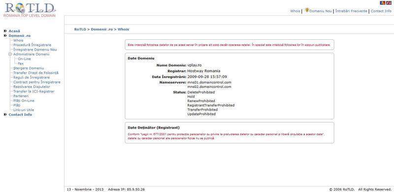 vPlay.ro, Foto: captura RoTLD