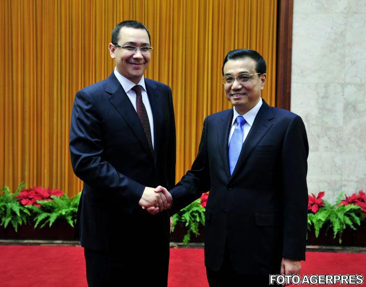 Victor Ponta si premierul chinez Li Keqiang in iulie la Beijing, Foto: AGERPRES