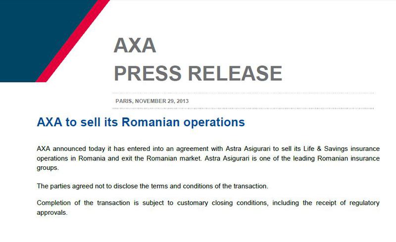 Astra preia AXA Life, Foto: Hotnews