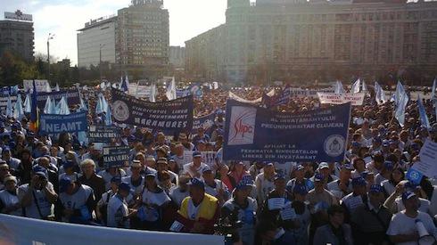 Proteste FSLI la Guvern, Foto: Hotnews