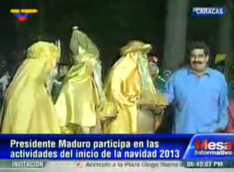 Nicolas Maduro inaugureaza Craciunul 2013 cu doua luni inaintea sarbatorii religioase, Foto: Captura YouTube