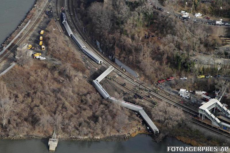 Tren deraiat in New York, Foto: Agerpres/AP