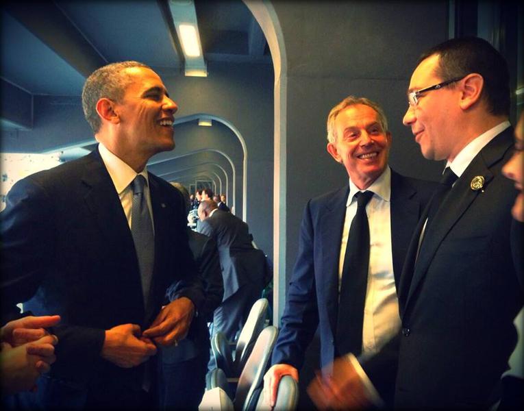 Obama, Blair si Ponta, Foto: Facebook/ Victor Ponta