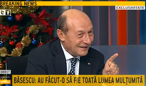 Traian Basescu la B1 TV, Foto: captura B1 TV