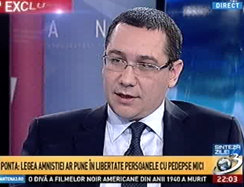 Victor Ponta la "Sinteza Zilei", Foto: Captura Antena 3