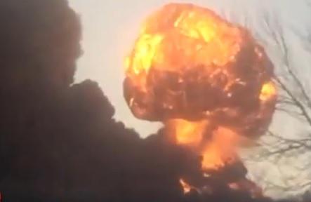 Incendiu dupa deraierea trenului, Foto: Captura Youtube.com