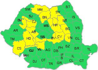 Cod Galben de ninsori, Foto: Meteo Romania