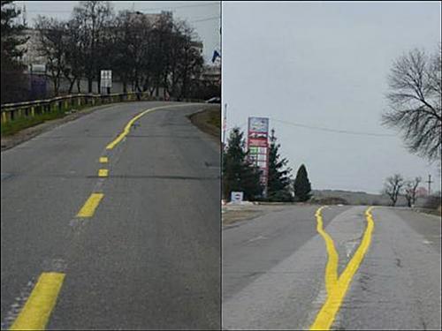 Marcajele unduitoare de pe DN 76, Foto: Bihorel.ro