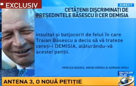 Petitie Antena 3, Foto: captura Antena 3