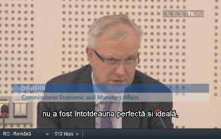 Captura video - momente din plen: Olli Rehn, Foto: HotNews.ro, EurActiv.ro