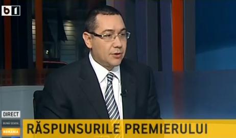 Victor Ponta la B1 TV, Foto: Captura B1TV