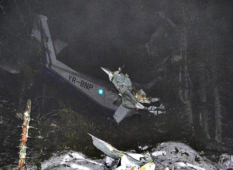 Epava avionului BN-2 YR-BNP, Foto: Salvamont Bihor