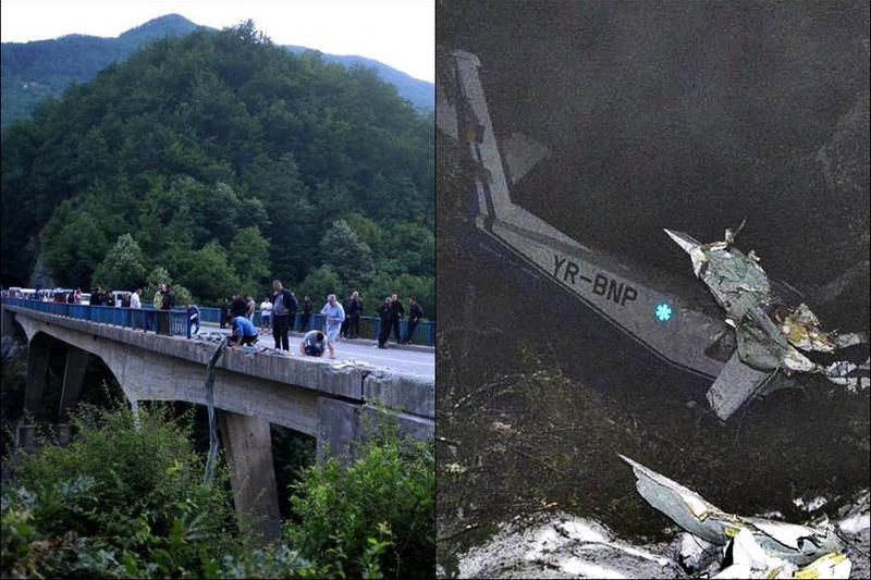 Podul din Muntenegru si epava avionului din Apuseni, Foto: Colaj foto