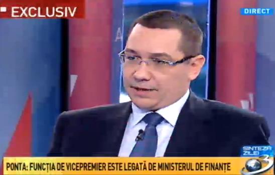 Victor Ponta la Sinteza zilei, Foto: Captura Antena 3