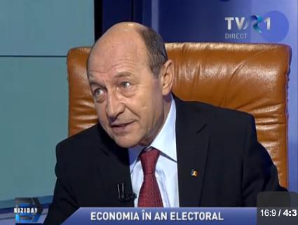 Traian Basescu la Biziday, Foto: Captura TVR1