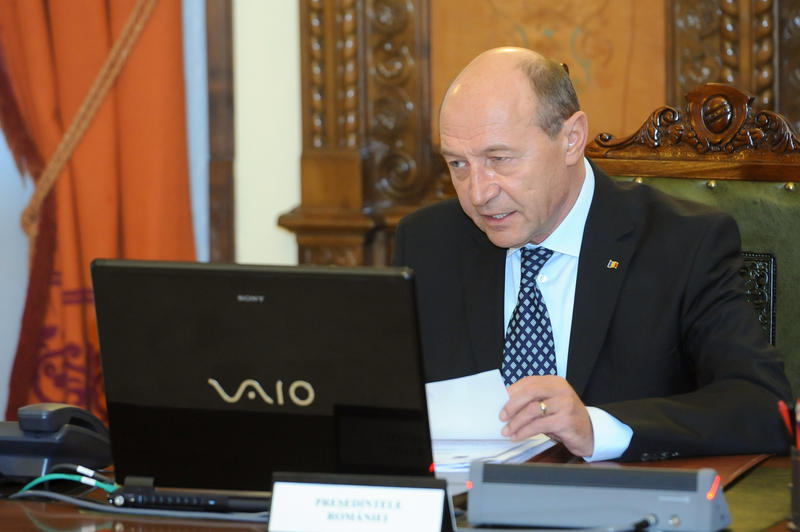 Traian Basescu la sedinta CSAT, Foto: Presidency.ro