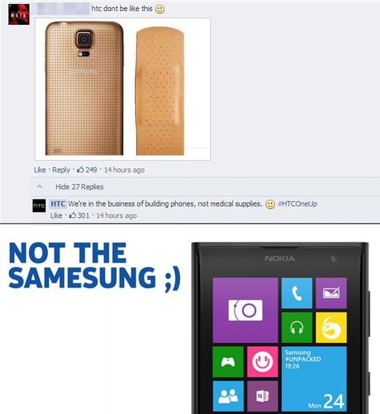 HTC si Nokia ironizeaza Samsung Galaxy S5, Foto: Colaj foto