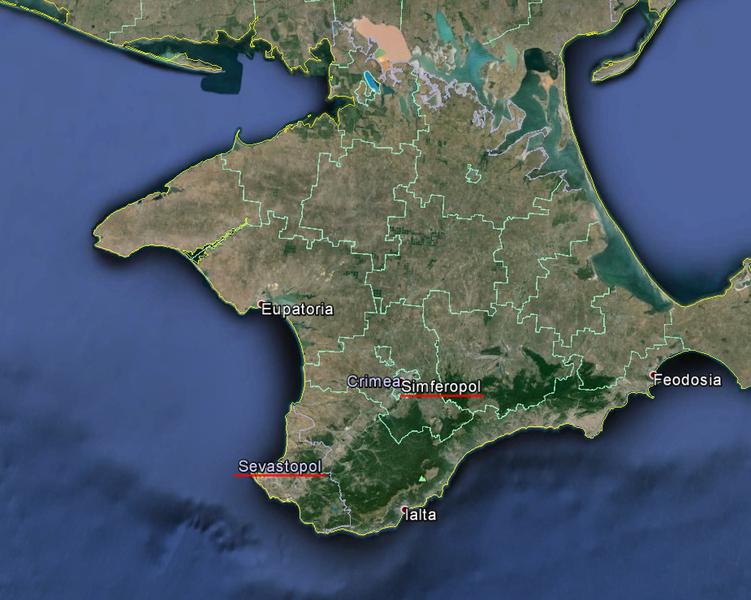 Peninsula Crimeea, Foto: Google Earth
