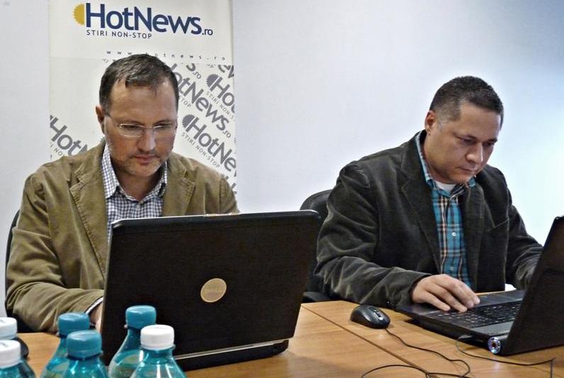 Dragos Rosca si Mihai Marcu in studioul HotNews.ro, Foto: Hotnews