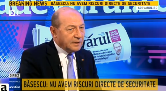 Traian Basescu, la Adevarul Live, Foto: Captura ecran