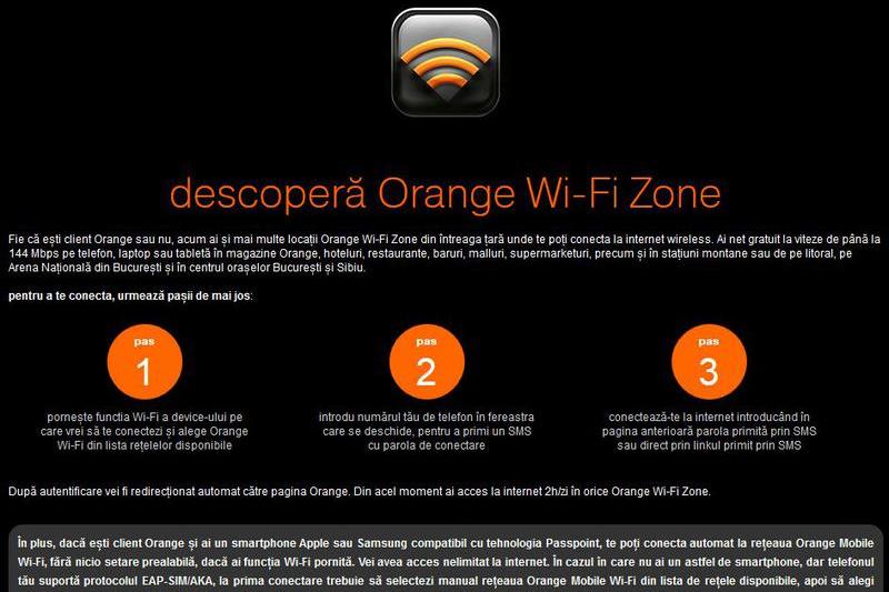 Cum te poti conecta gratuit la internet in hotspot-urile Wi-Fi Orange, Foto: Orange Romania