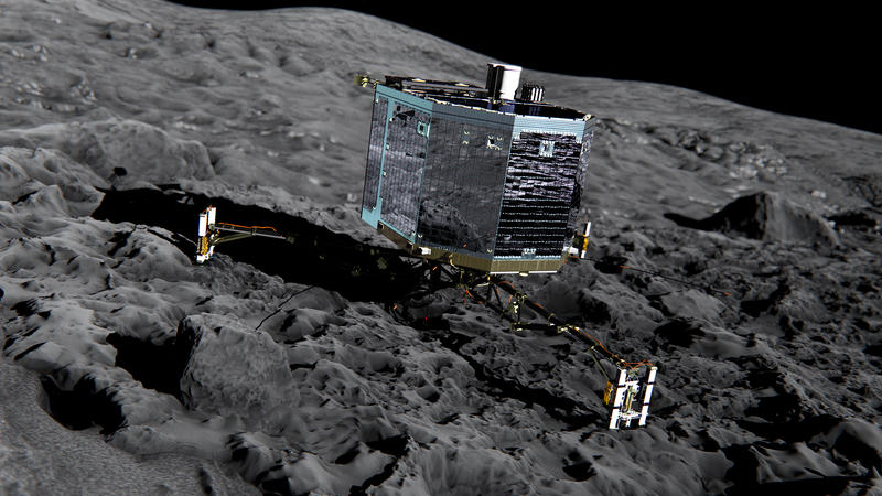 Reprezentare artistica: Robotul Philae pe cometa, Foto: ESA/ATG medialab