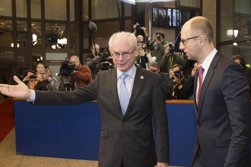 Presedintele Consiliului European Herman van Rompuy si Premierul Ucrainei Arseniy YATSENIUK, Foto: Consiliul European