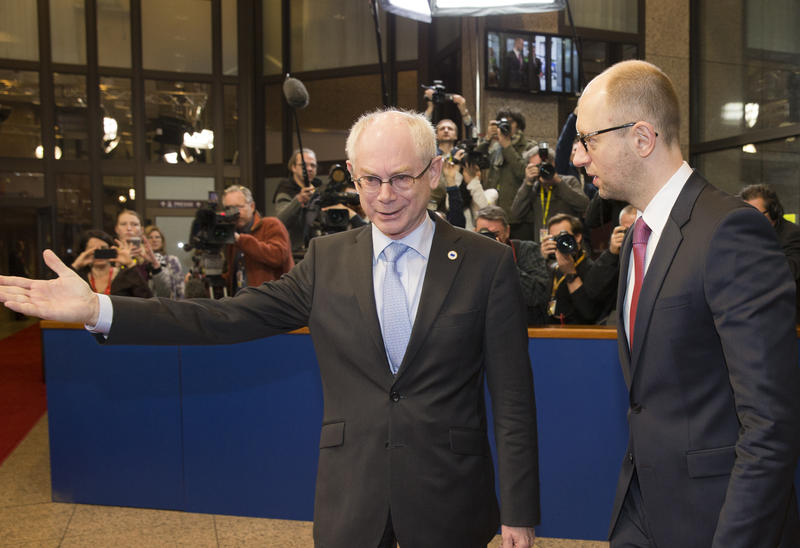 Presedintele Consiliului European Herman van Rompuy si Premierul Ucrainei Arseniy YATSENIUK, Foto: Consiliul European