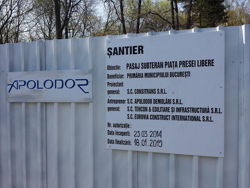 Pasaj Piata Presei Libere - panou santier, Foto: skyscrapercity.com/giovani Kun