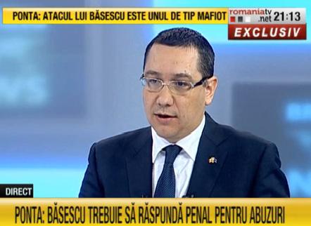 Victor Ponta la RTV, Foto: Captura RomaniaTV