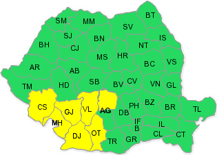 Cod galben ploi 16 aprilie, Foto: ANM