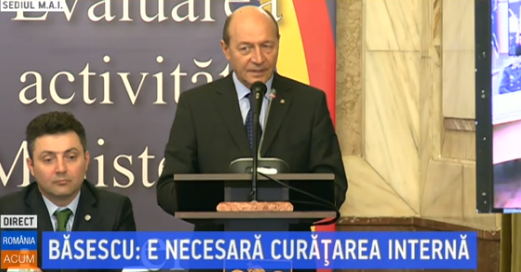 Traian Basescu la bilantul MAI pe 2013, Foto: Captura ecran B1TV