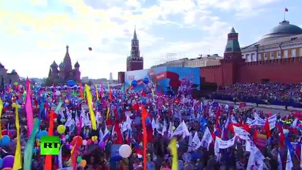 Parada de 1 Mai din Piata Rosie, Foto: Captura RT