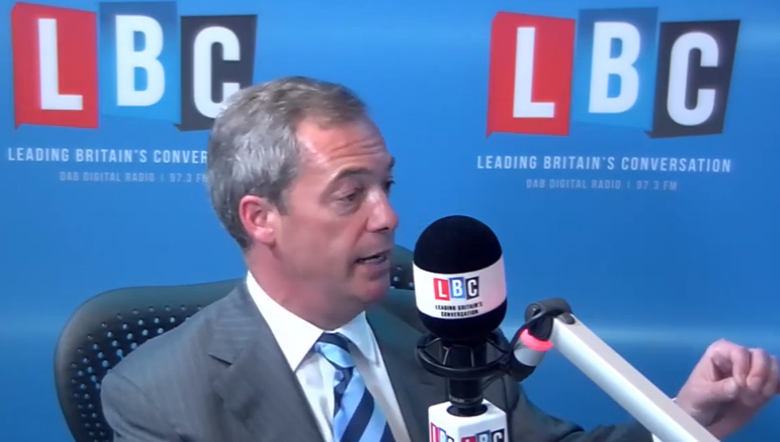 Nigel Farage, interviu la LBC, Foto: Captura video